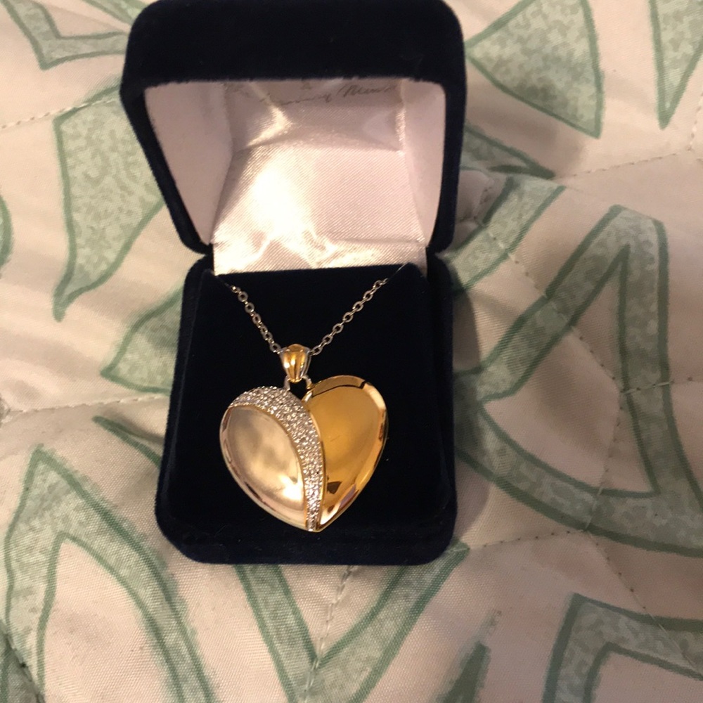 Two tone heart necklace for daughter